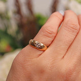 Ellibelle Jewellery Victorian 18ct Gold Diamond Starburst Solitaire Gypsy Ring
