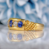 Ellibelle Jewellery Victorian 18ct Gold Sapphire and Diamond Ring By Deakin & Francis