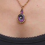 Ellibelle Jewellery Victorian Amethyst, Old Cut Diamond & Pearl 18ct Gold Pendant