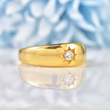 Ellibelle Jewellery Victorian Diamond 22ct Gold Starburst Gypsy Ring - Birmingham 1900
