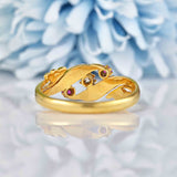 Ellibelle Jewellery Victorian Ruby, Diamond & Pearl 18ct Gold Ring