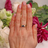 Ellibelle Jewellery Victorian Sapphire & Diamond 18ct Gold Gypsy Ring