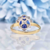 Ellibelle Jewellery Victorian Style Sapphire & Diamond 9ct Gold Clover Ring