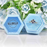 Ellibelle Jewellery Victorian Style Sapphire & Diamond 9ct Gold Clover Ring
