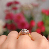 Ellibelle Jewellery Vintage 1 Carat Diamond 18ct Gold Daisy Cluster Ring