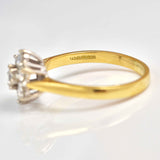 Ellibelle Jewellery Vintage 1 Carat Diamond 18ct Gold Daisy Cluster Ring