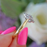 Ellibelle Jewellery Vintage 18ct Gold 1 Carat Diamond Daisy Cluster Ring