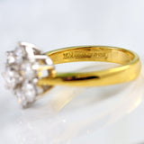 Ellibelle Jewellery Vintage 18ct Gold Diamond Daisy Cluster Ring (1.50cts)