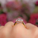 Ellibelle Jewellery Vintage 18ct Gold Diamond Daisy Cluster Ring (1.50cts)