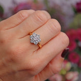 Ellibelle Jewellery Vintage 18ct Gold Diamond Daisy Cluster Ring (1.50cts)
