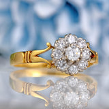 Ellibelle Jewellery Vintage 18ct Gold Diamond Flower Cluster Ring (0.40cts)