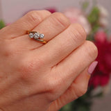 Ellibelle Jewellery Vintage 18ct Gold Diamond Three-Stone Crossover Engagement Ring (0.50cts)