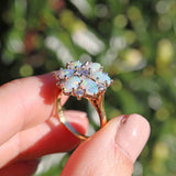 Ellibelle Jewellery Vintage 18ct Gold Opal Diamond Cluster Ring By Cropp & Farr