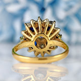 Ellibelle Jewellery Vintage 18ct Gold Sapphire & Diamond Cluster Dress Ring