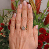 Ellibelle Jewellery Vintage 18ct Gold Tinted Diamond Daisy Cluster Ring (1.46ct)