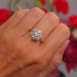 Ellibelle Jewellery Vintage 18ct White Gold 2.20-Carat Diamond Daisy Cluster Ring