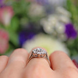 Ellibelle Jewellery Vintage 18ct White Gold Diamond Daisy Cluster Ring (0.84cts)