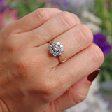 Ellibelle Jewellery Vintage 18ct White Gold Diamond Daisy Cluster Ring (0.84cts)