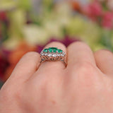 Ellibelle Jewellery Vintage 18ct White Gold Emerald & Diamond Ring by Cropp and Farr