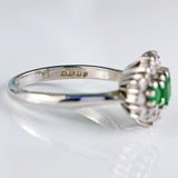 Ellibelle Jewellery Vintage 18ct White Gold Emerald & Diamond Ring by Cropp and Farr