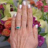 Ellibelle Jewellery Vintage 18ct White Gold Emerald & Diamond Ring by Cropp and Farr