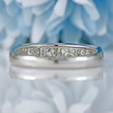 Ellibelle Jewellery Vintage 18ct White Gold Princess-Cut Diamond Half-Eternity Wedding Band Ring