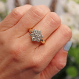 Ellibelle Jewellery Vintage 18ct Yellow Gold Diamond Daisy Cluster Ring (1.23cts)