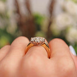 Ellibelle Jewellery Vintage 18ct Yellow Gold Diamond Daisy Cluster Ring (1.23cts)