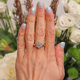 Ellibelle Jewellery Vintage 18ct Yellow Gold Diamond Daisy Cluster Ring (1.23cts)