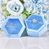 Ellibelle Jewellery Vintage 1940s Blue Zircon & Diamond Cluster Ring