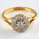 Ellibelle Jewellery Vintage 1940s Old-Cut Diamond 18ct Gold Cluster Ring (0.65cts)