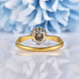 Ellibelle Jewellery Vintage 1950s Diamond 18ct Gold & Platinum Cluster Ring