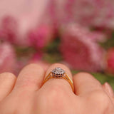 Ellibelle Jewellery Vintage 1950s Diamond 18ct Gold & Platinum Cluster Ring