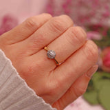 Ellibelle Jewellery Vintage 1950s Diamond 18ct Gold & Platinum Cluster Ring