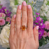 Ellibelle Jewellery Vintage 1960 Citrine 9ct Gold Solitaire Dress Ring