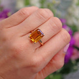 Ellibelle Jewellery Vintage 1960 Citrine 9ct Gold Solitaire Dress Ring