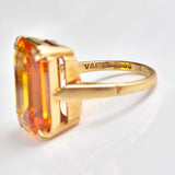 Ellibelle Jewellery Vintage 1960s 11.70ct Citrine 9ct Gold Cocktail Dress Ring