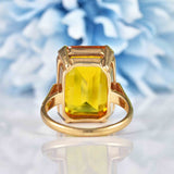 Ellibelle Jewellery Vintage 1960s 11.70ct Citrine 9ct Gold Cocktail Dress Ring