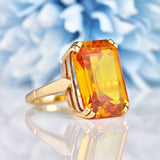 Ellibelle Jewellery Vintage 1960s 11.70ct Citrine 9ct Gold Cocktail Dress Ring