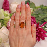 Ellibelle Jewellery Vintage 1960s 11.70ct Citrine 9ct Gold Cocktail Dress Ring