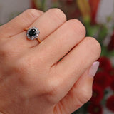Ellibelle Jewellery Vintage 1960s Sapphire & Diamond 18ct Gold Cluster Ring