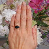 Ellibelle Jewellery Vintage 1960s Sapphire & Diamond 18ct Gold Seven-Stone Ring