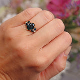 Ellibelle Jewellery Vintage 1960s Sapphire & Diamond 18ct Gold Seven-Stone Ring