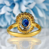 Ellibelle Jewellery Vintage 1963 Sapphire & Diamond 18ct Gold Platinum Ring