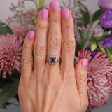 Ellibelle Jewellery Vintage 1963 Sapphire & Diamond 18ct Gold Platinum Ring