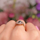 Ellibelle Jewellery Vintage 1963 Sapphire & Diamond 18ct Gold Platinum Ring