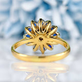 Ellibelle Jewellery Vintage 1966 Sapphire & Diamond 18ct Gold Cluster Ring