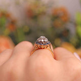 Ellibelle Jewellery Vintage 1966 Sapphire & Diamond 18ct Gold Cluster Ring