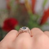 Ellibelle Jewellery Vintage 1966 Sapphire & Diamond White Gold Daisy Cluster Ring