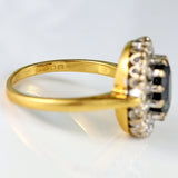 Ellibelle Jewellery Vintage 1967 Sapphire & Diamond 18ct Gold Cluster Ring